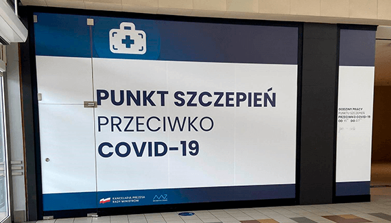 Vaccination centre at King Cross Praga